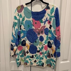 Talbots Multicolor Floral Sweater